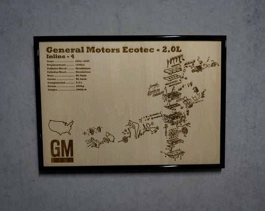 General Motors LSJ Ecotec 2.0L Exploded View Poster