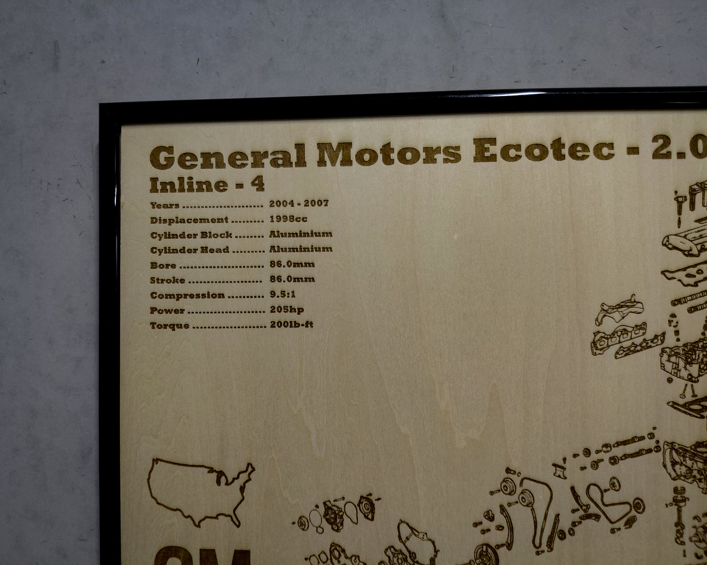 General Motors LSJ Ecotec 2.0L Exploded View Poster