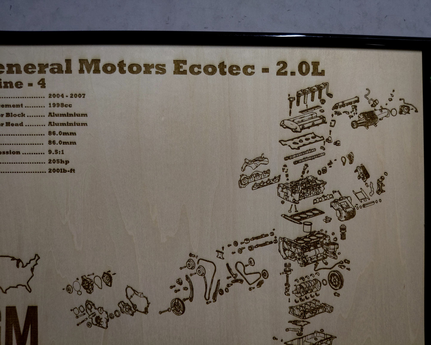 General Motors LSJ Ecotec 2.0L Exploded View Poster