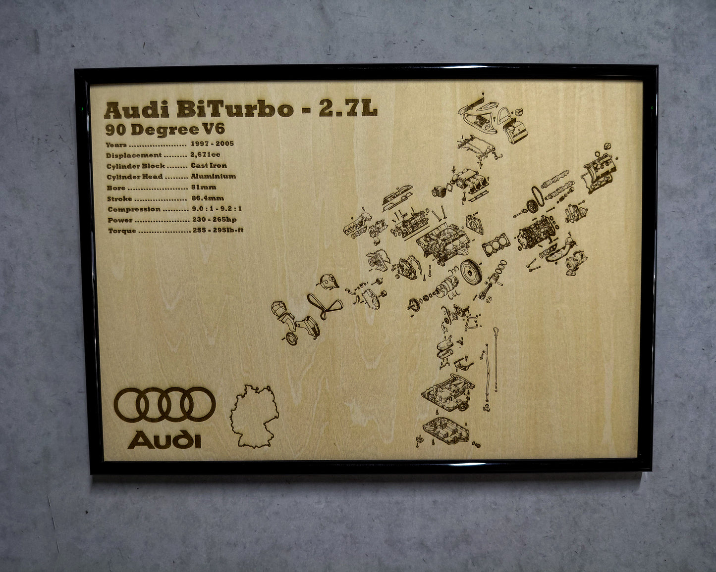 Audi BiTurbo 2.7L Exploded View Poster