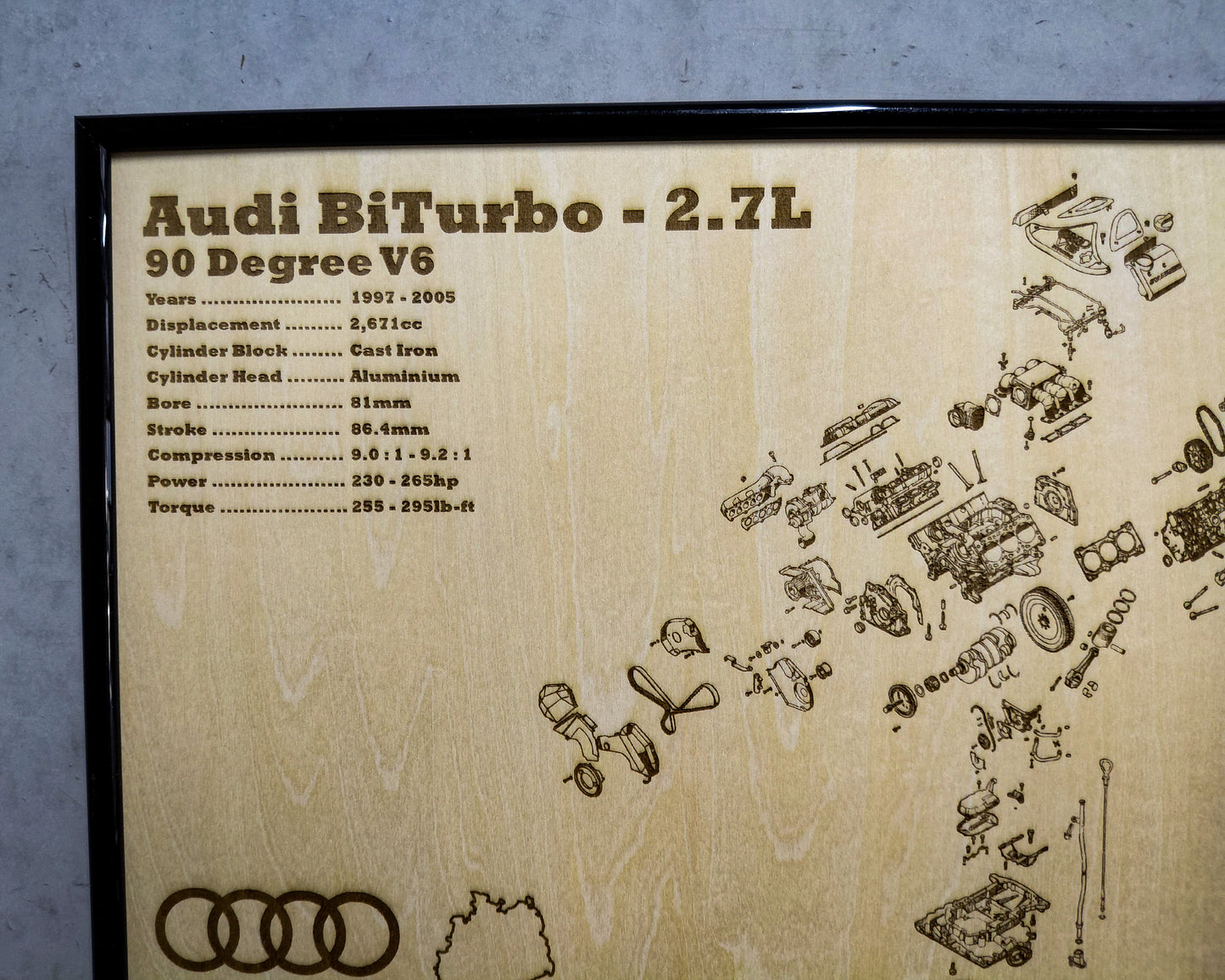 Audi BiTurbo 2.7L Exploded View Poster