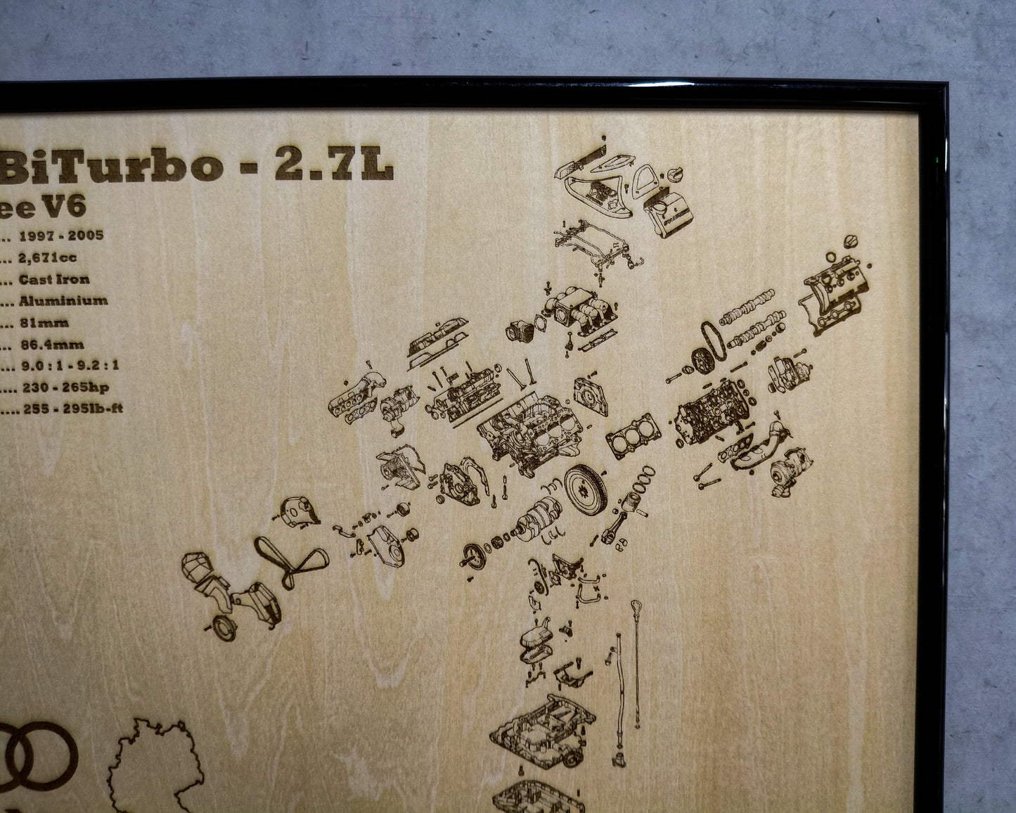 Audi BiTurbo 2.7L Exploded View Poster