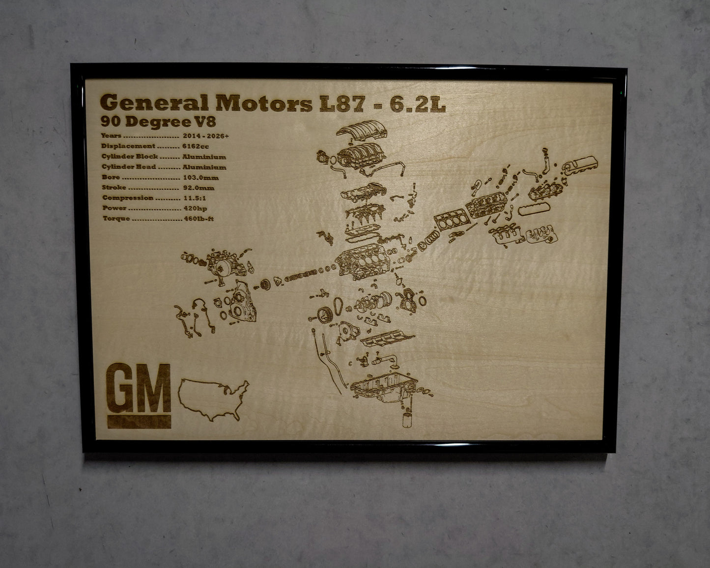 General Motors L87 6.2L Exploded View Poster