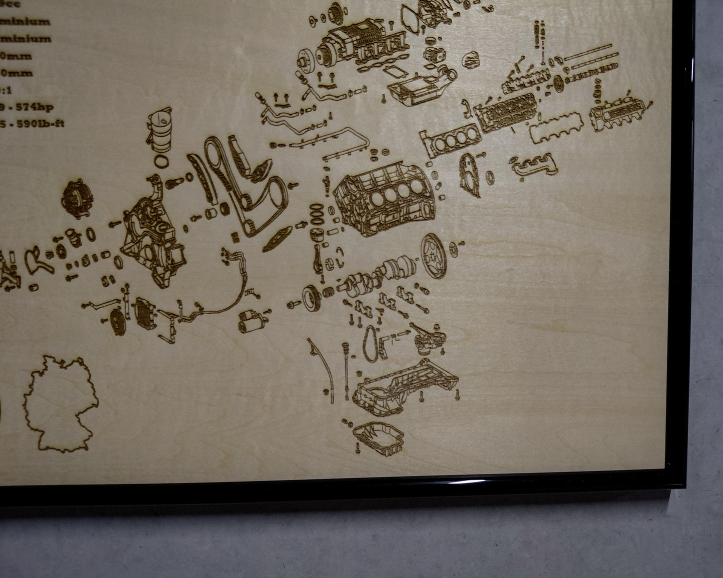 Mercedes Benz M113k 5.5L exploded view poster