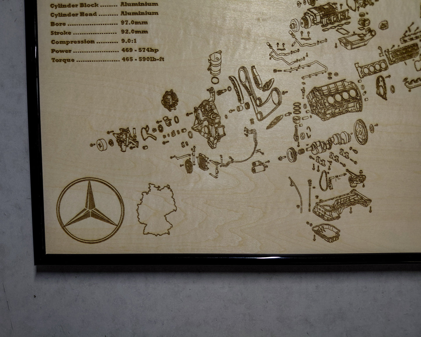 Mercedes Benz M113k 5.5L exploded view poster