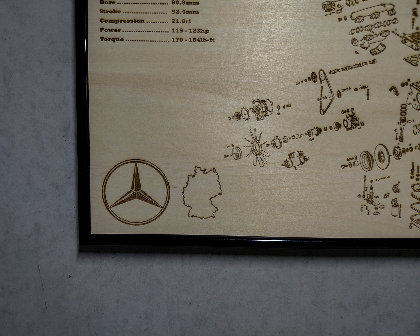 Mercedes Benz OM617.951 3.0L exploded view poster