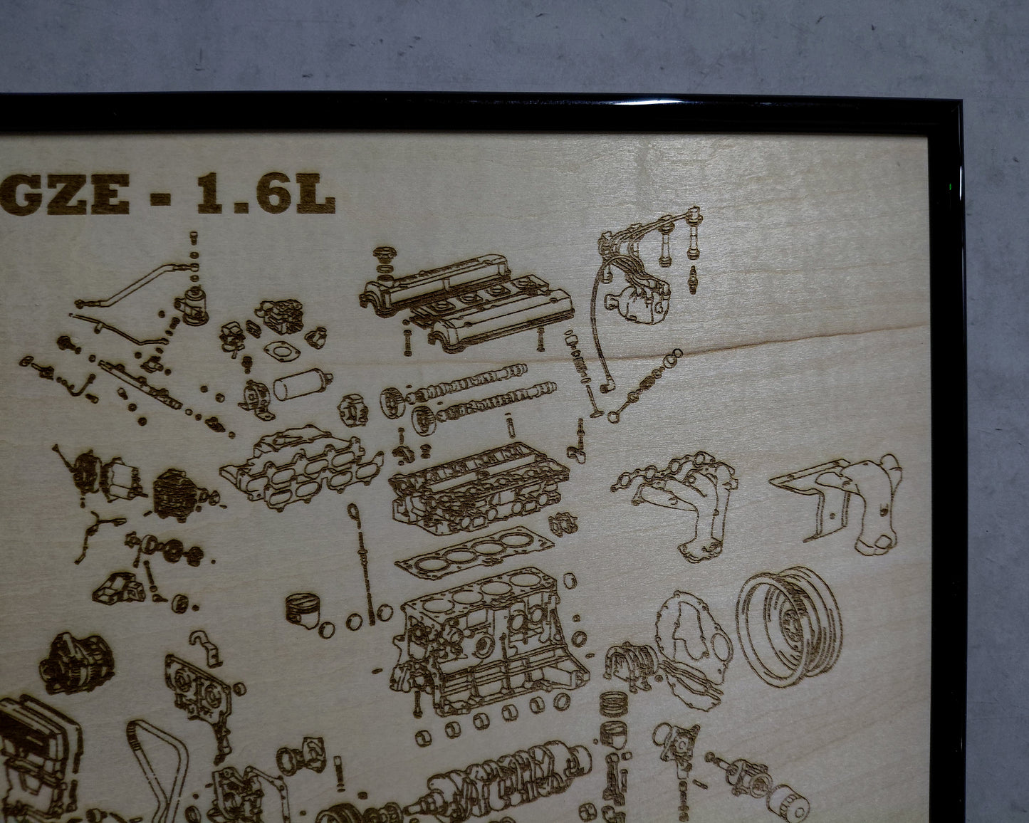 Toyota 4A-GZE 1.6L Exploded View Poster