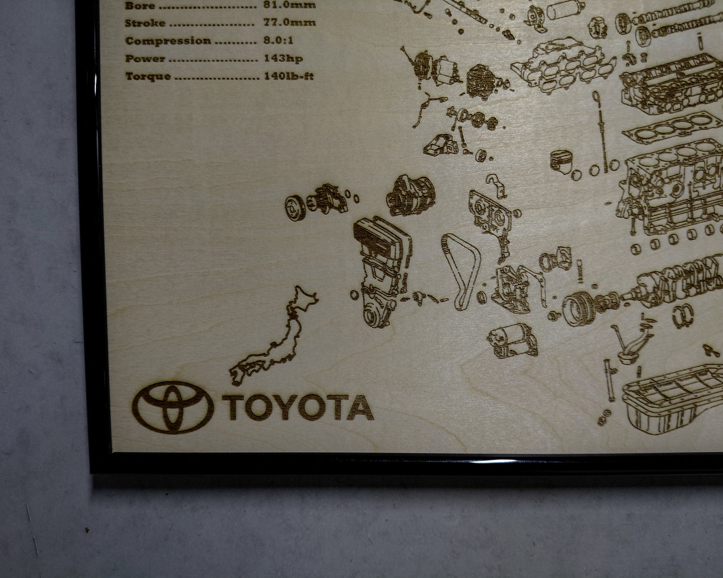 Toyota 4A-GZE 1.6L Exploded View Poster