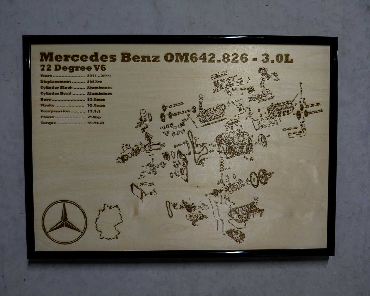 Mercedes Benz OM642.826 3.0L exploded view poster