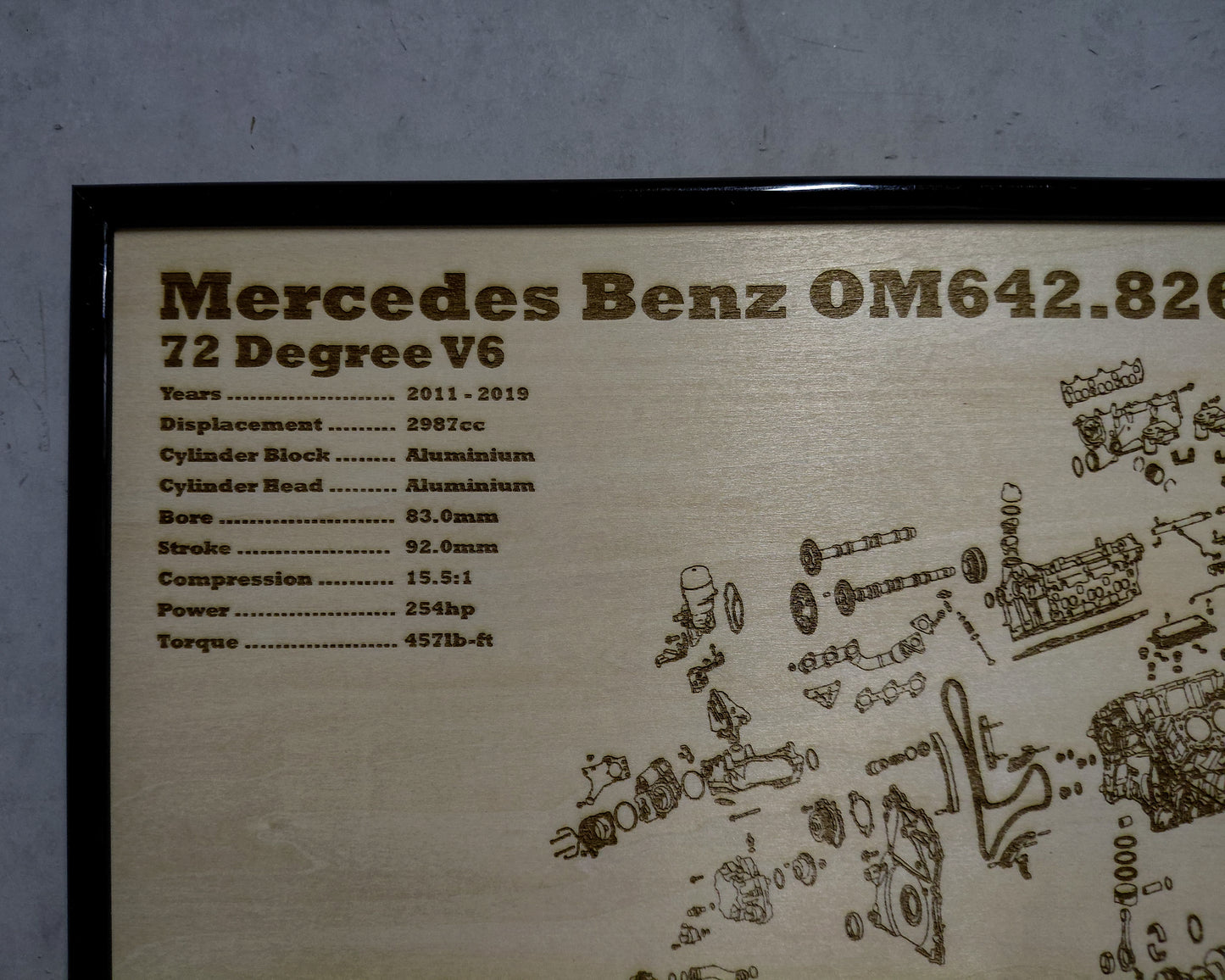 Mercedes Benz OM642.826 3.0L exploded view poster