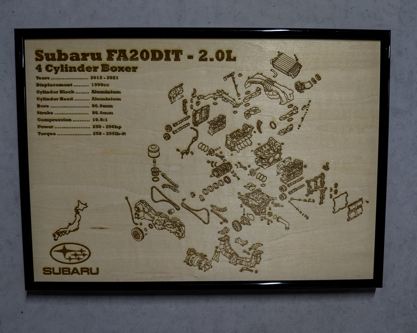 Subaru FA20DIT 2.0L Exploded View Poster