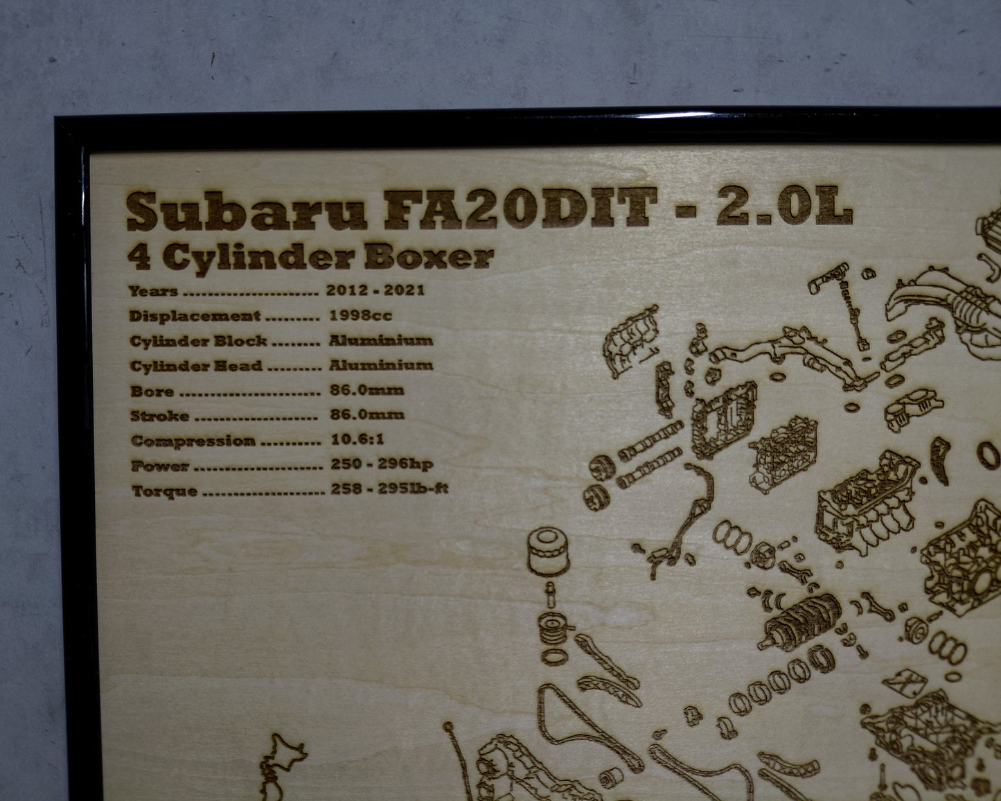 Subaru FA20DIT 2.0L Exploded View Poster