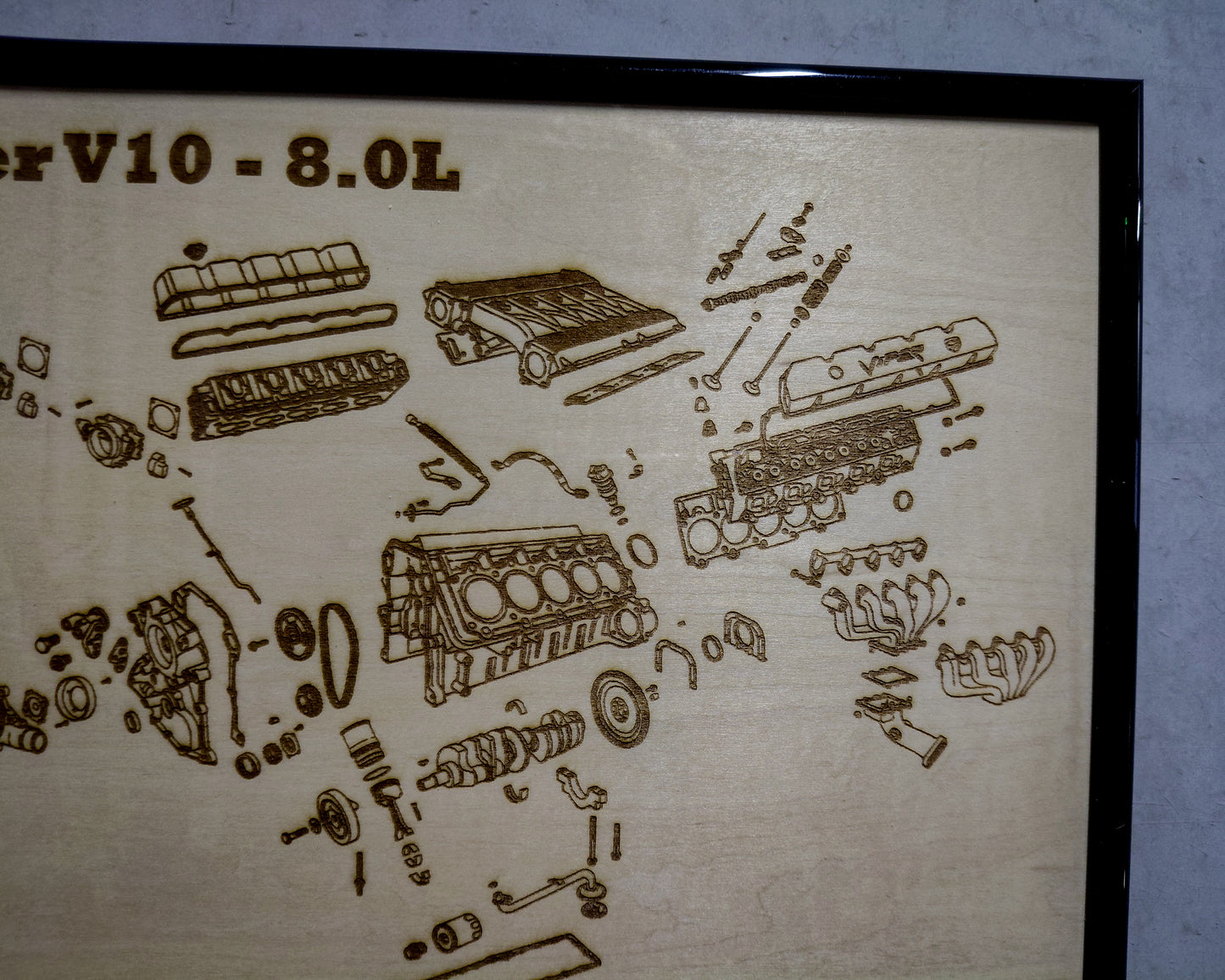 Dodge Viper V10 8.0L Exploded View Poster