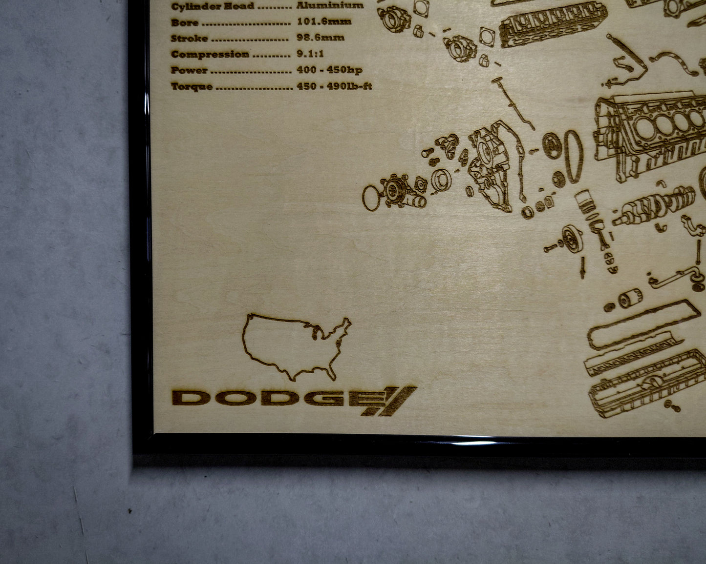 Dodge Viper V10 8.0L Exploded View Poster
