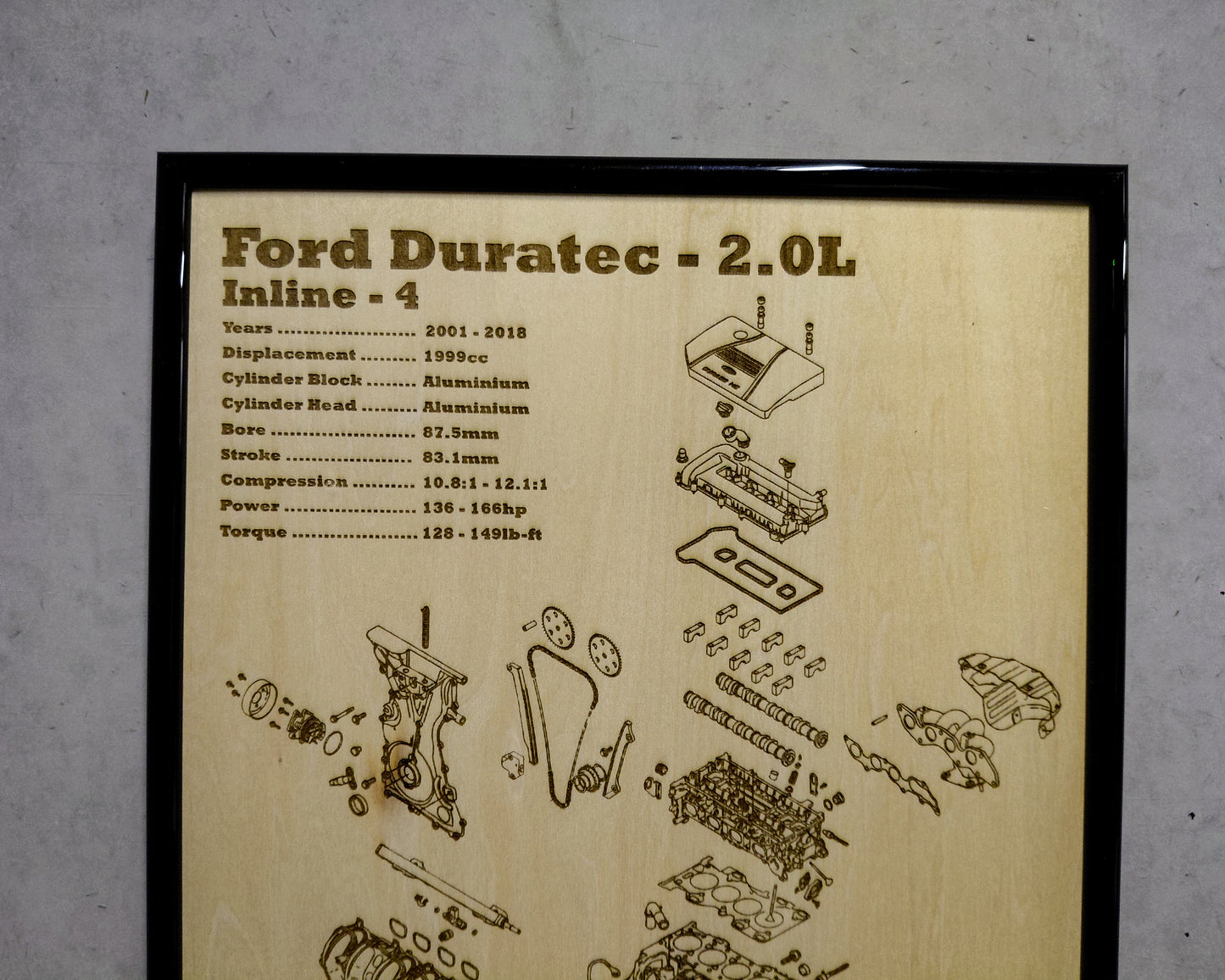 Ford Duratec 2.0L exploded view poster