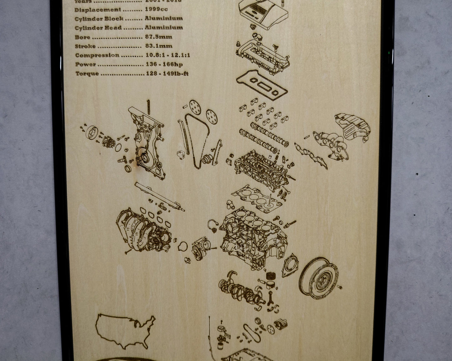 Ford Duratec 2.0L exploded view poster