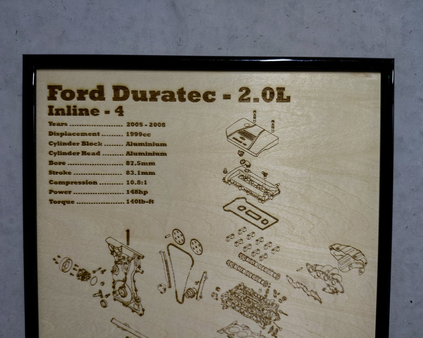 Ford Duratec 2.0L exploded view poster