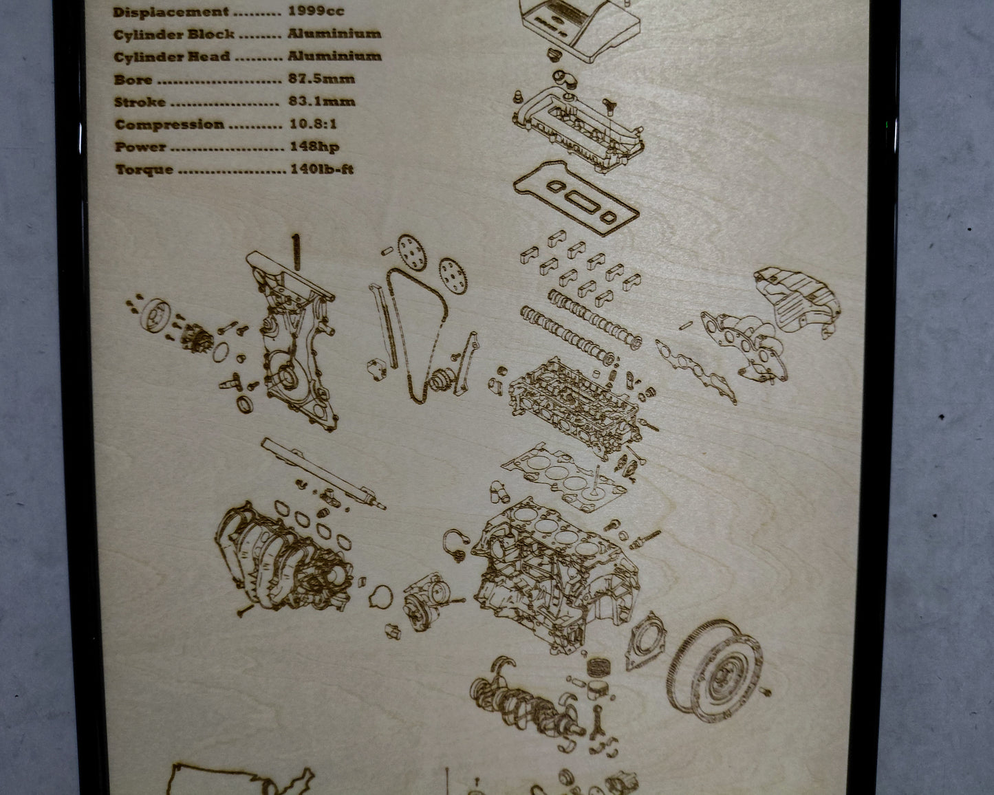 Ford Duratec 2.0L exploded view poster