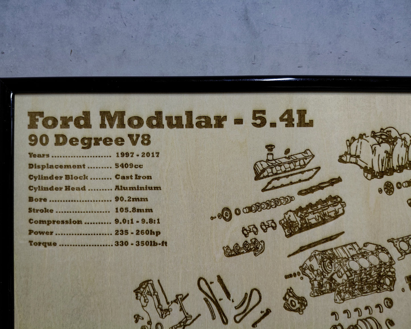 Ford Modular Triton 5.4L [2 Valve] exploded view poster