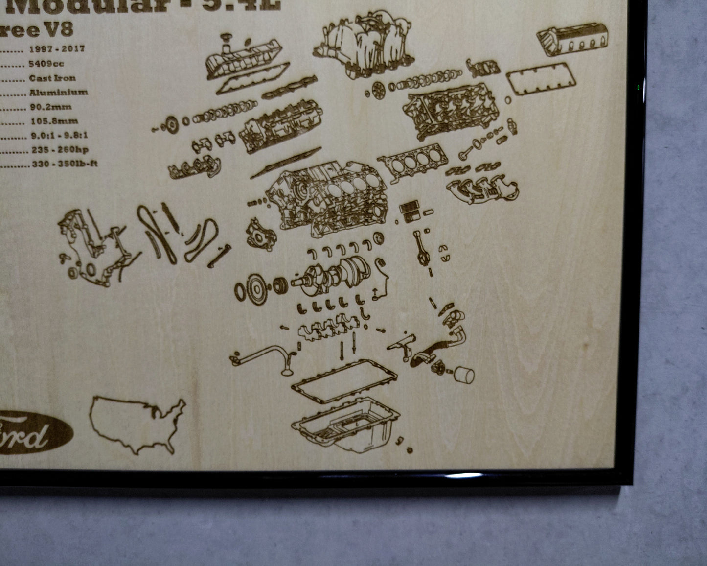 Ford Modular Triton 5.4L [2 Valve] exploded view poster