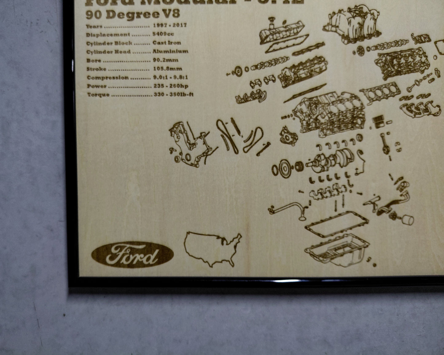 Ford Modular Triton 5.4L [2 Valve] exploded view poster