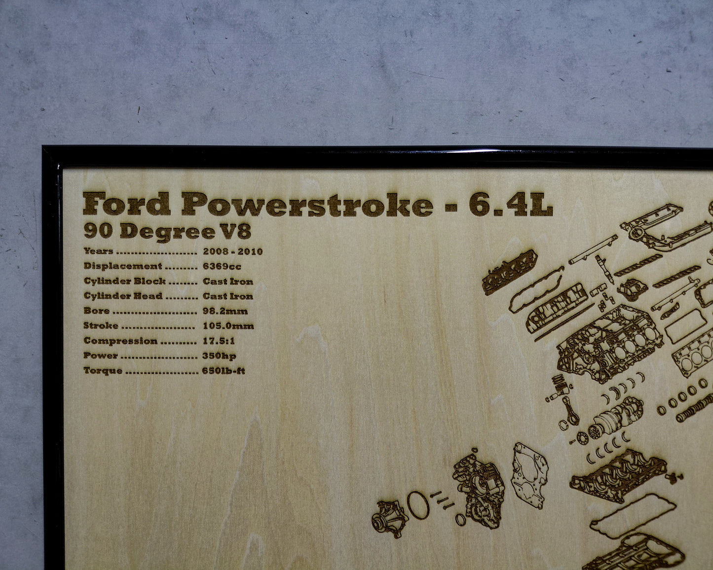 Ford Powerstroke 6.4L exploded view poster