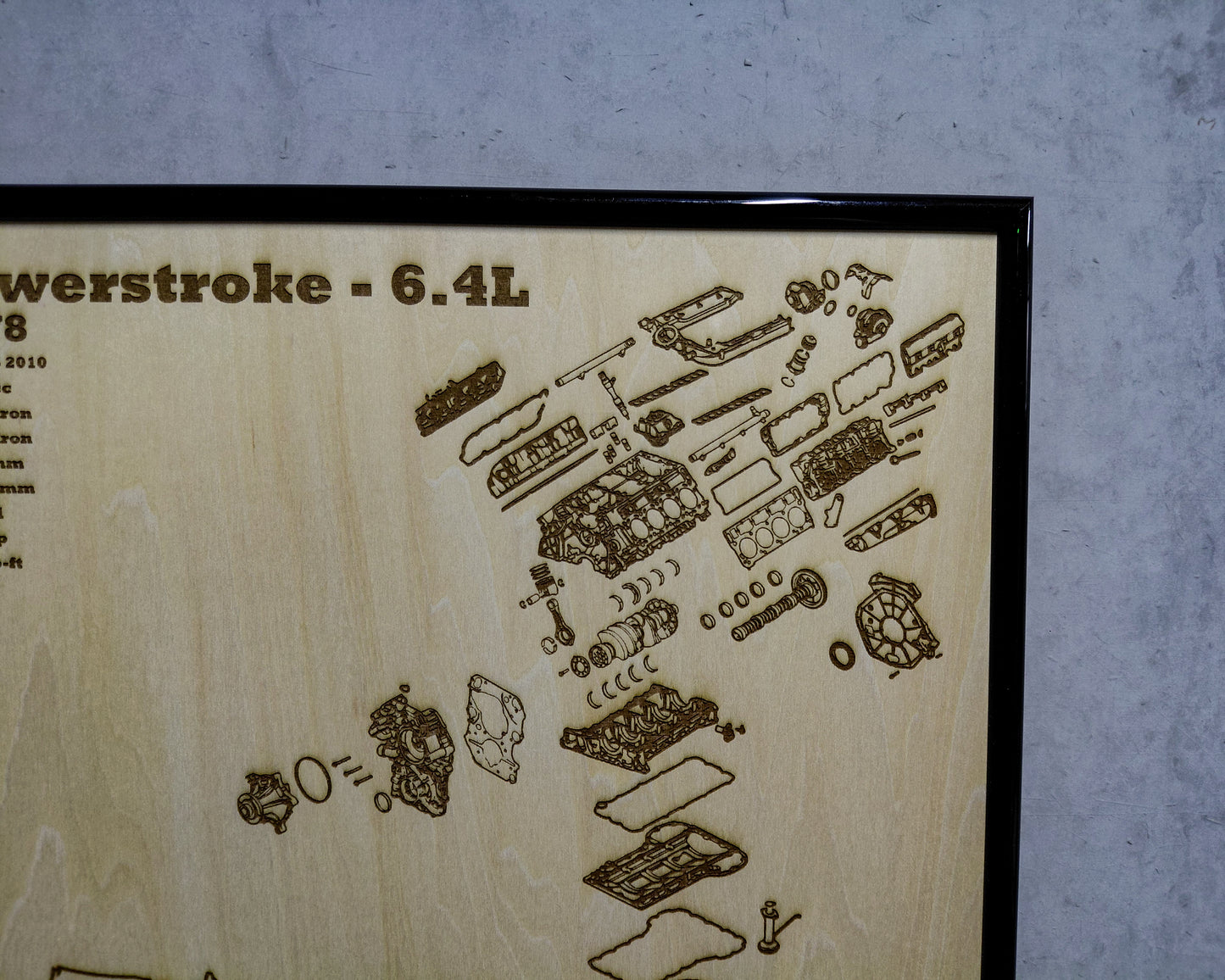 Ford Powerstroke 6.4L exploded view poster