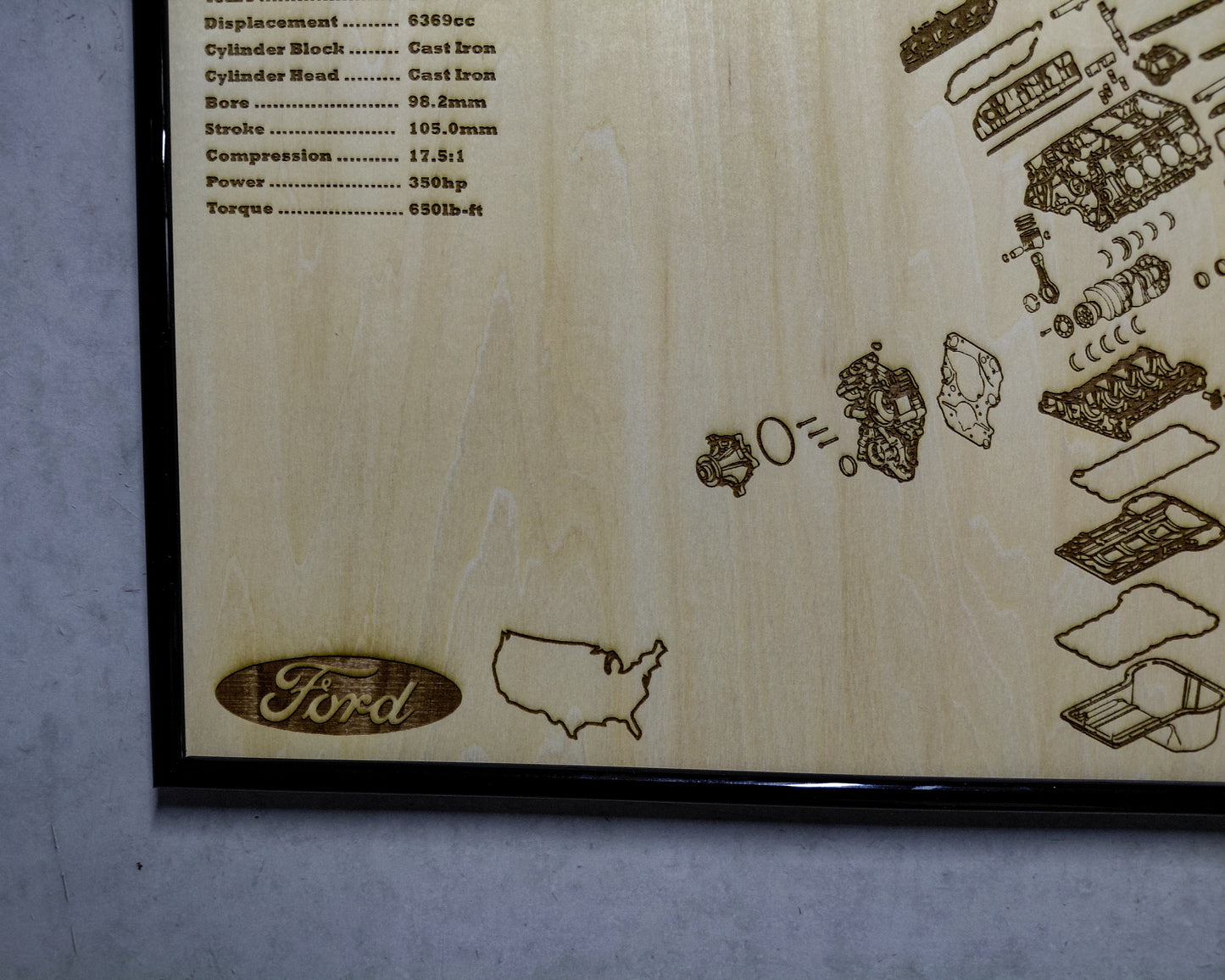 Ford Powerstroke 6.4L exploded view poster