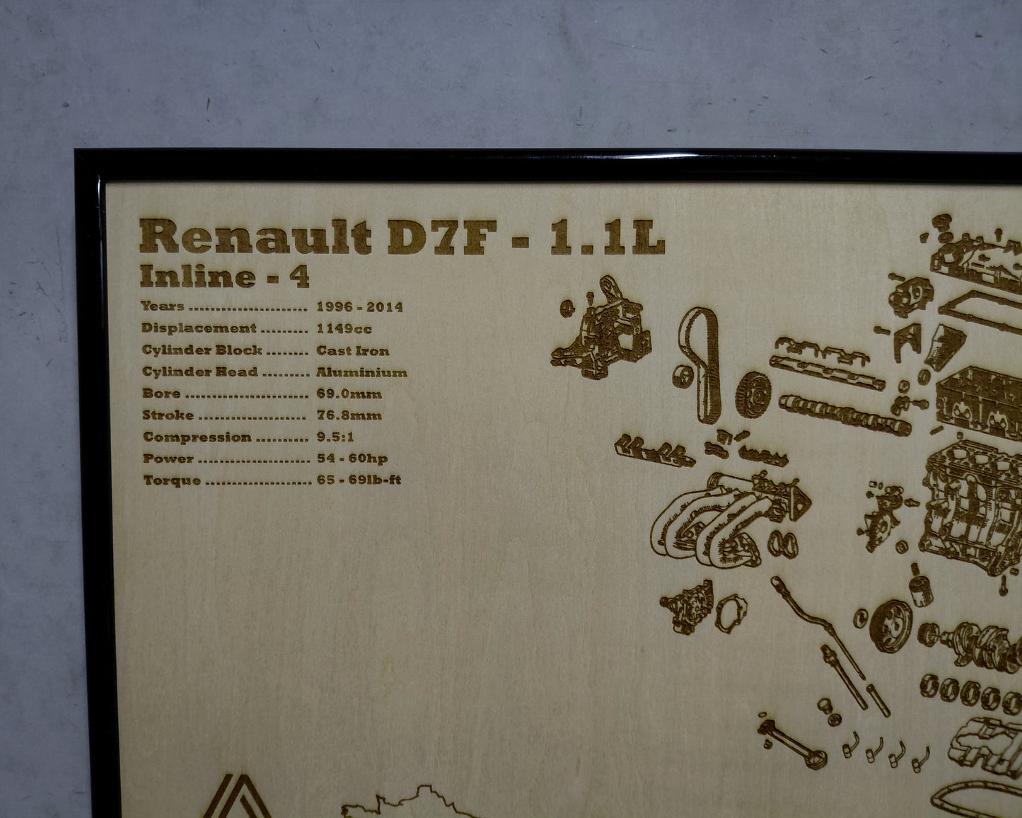 Renault D7F 8v 1.1L Exploded View Poster