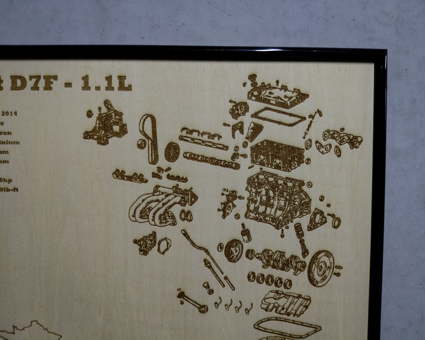 Renault D7F 8v 1.1L Exploded View Poster
