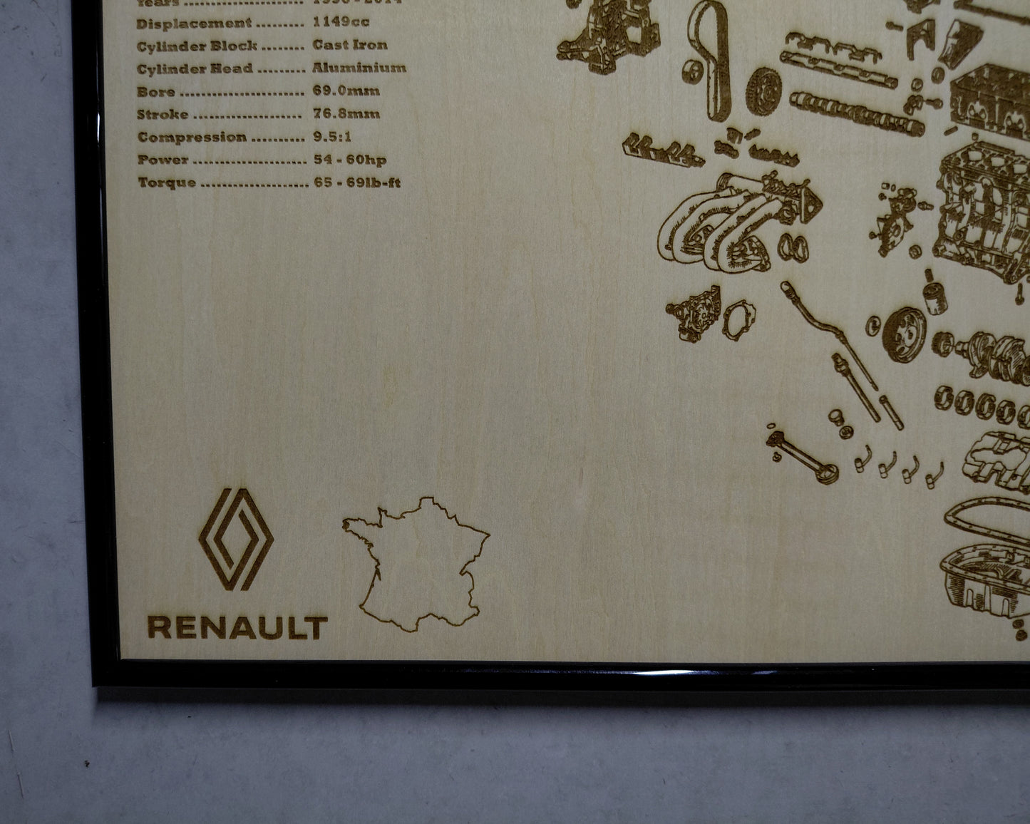 Renault D7F 8v 1.1L Exploded View Poster