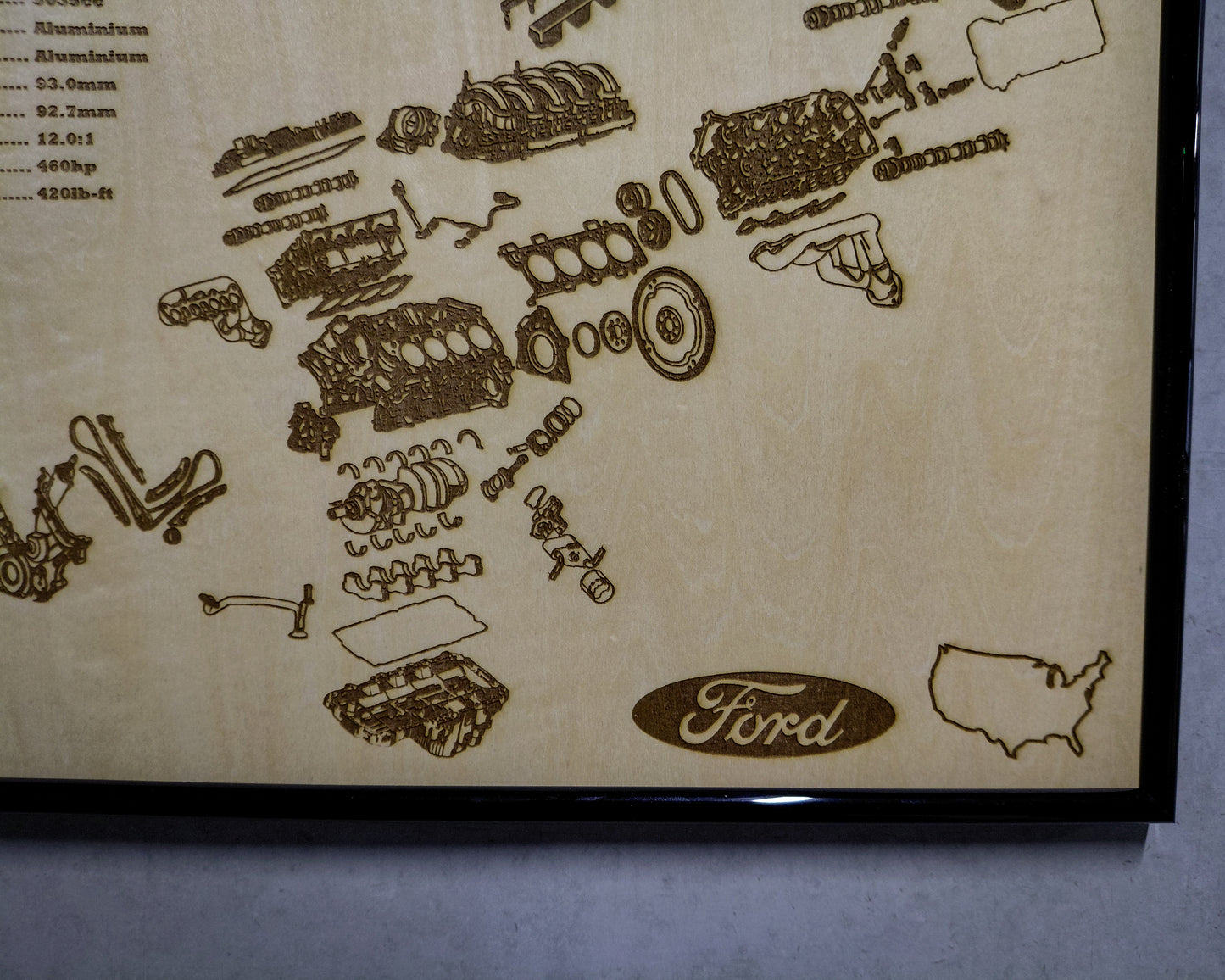Ford 5.0 Coyote exploded view poster [3rd Gen]