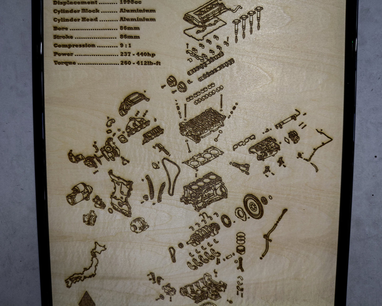 Mitsubishi 4B11T 2.0L exploded view poster