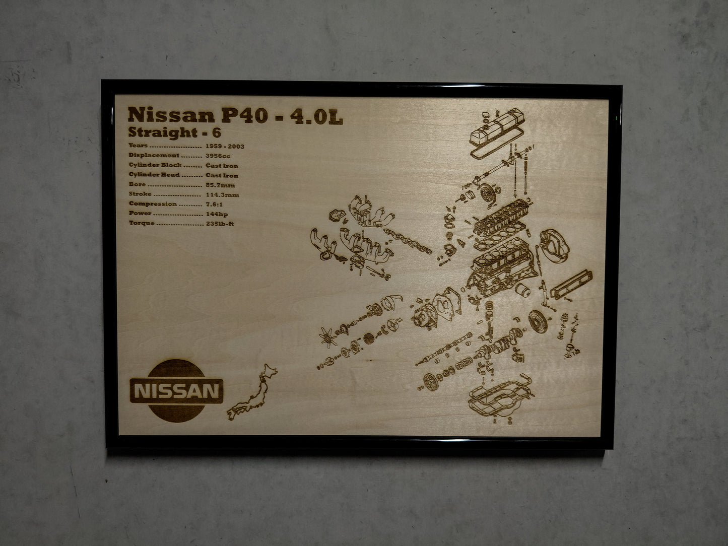 Nissan P40 4.0L Exploded View Poster