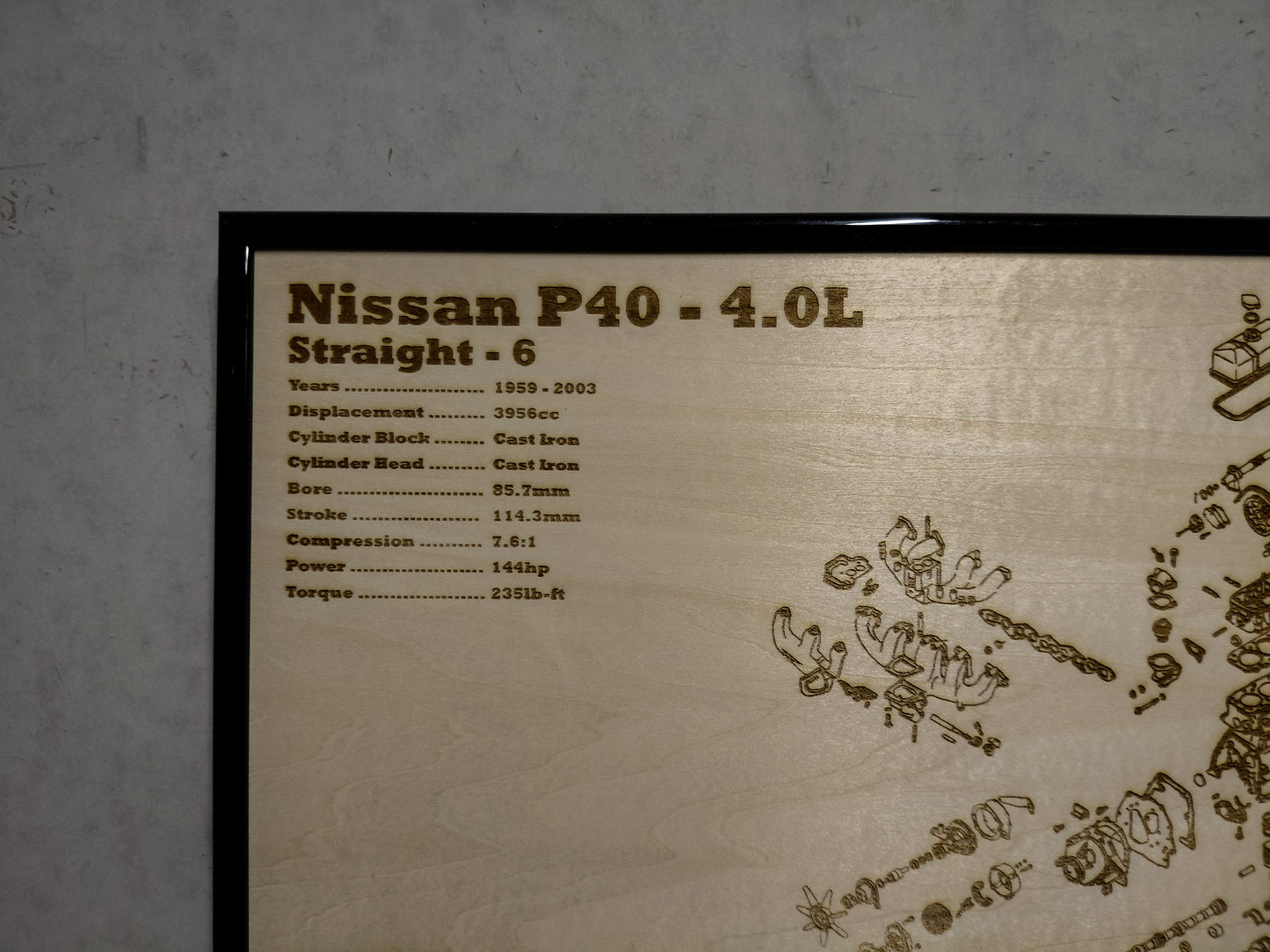 Nissan P40 4.0L Exploded View Poster