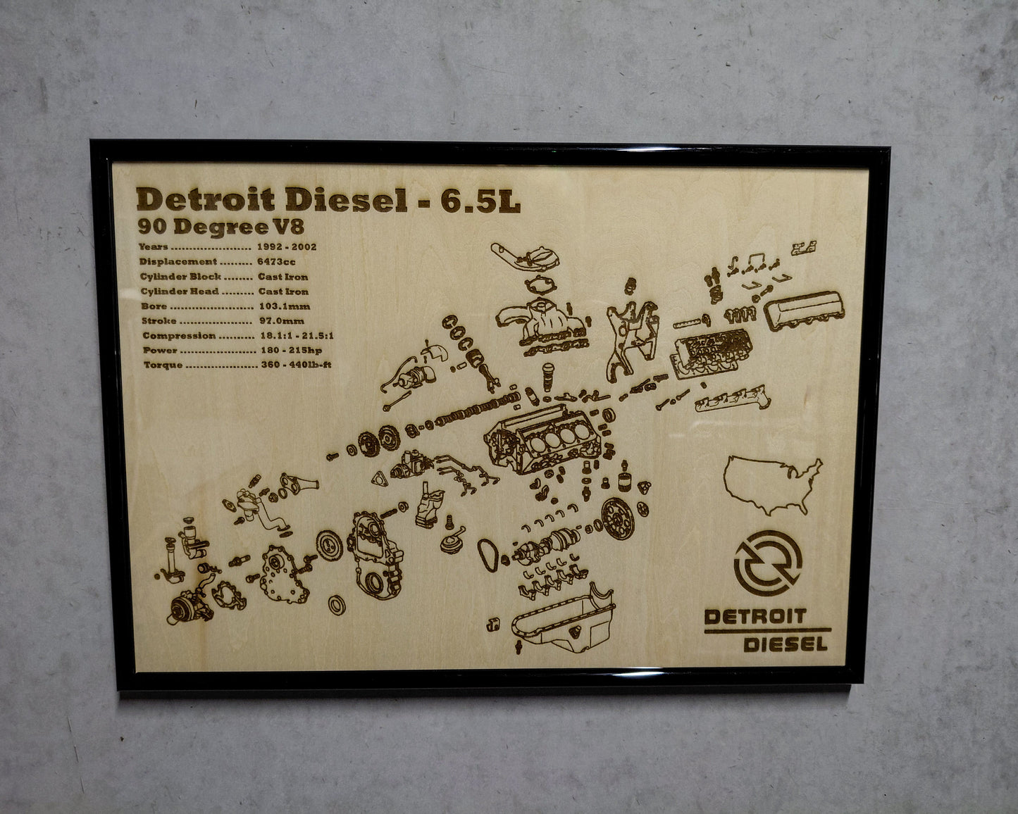 Detroit Diesel 6.5L exploded view poster