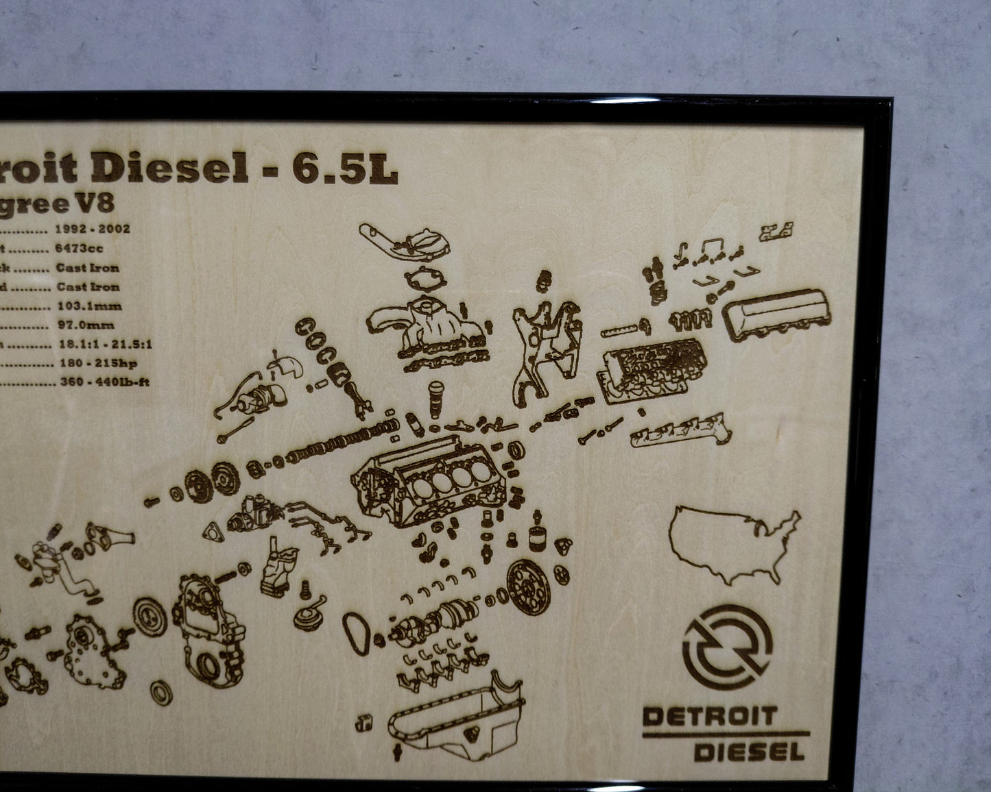 Detroit Diesel 6.5L exploded view poster