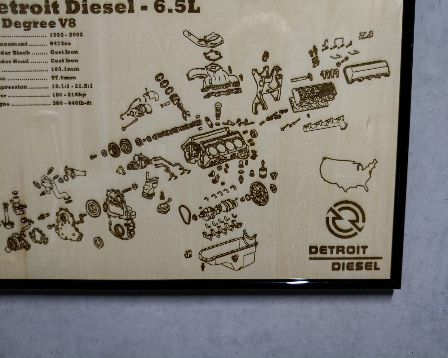 Detroit Diesel 6.5L exploded view poster