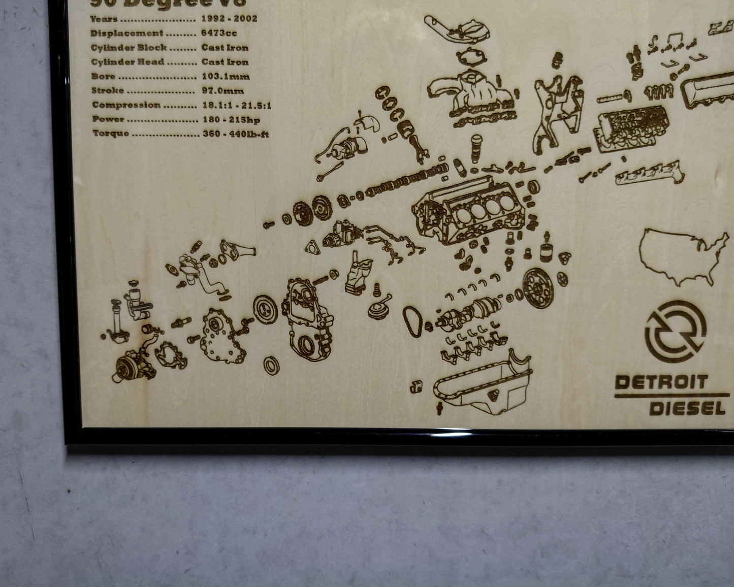 Detroit Diesel 6.5L exploded view poster