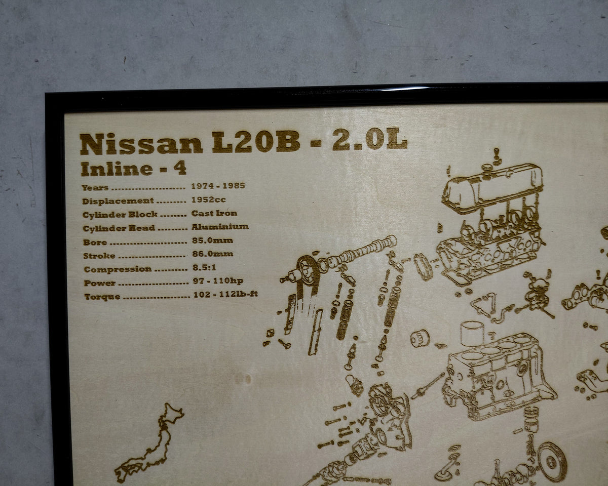Nissan L20B 2.0L Exploded View Poster