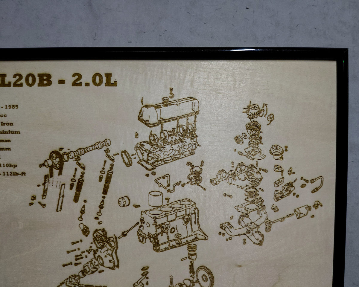 Nissan L20B 2.0L Exploded View Poster