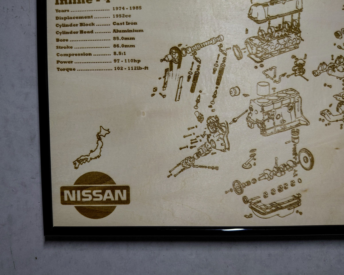 Nissan L20B 2.0L Exploded View Poster