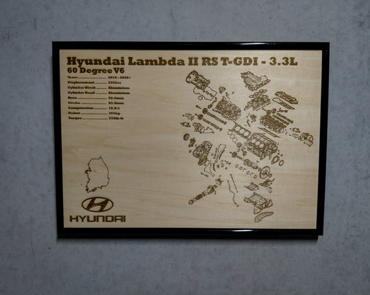 Hyundai Lambda II T-GDI 3.3L Exploded View Poster