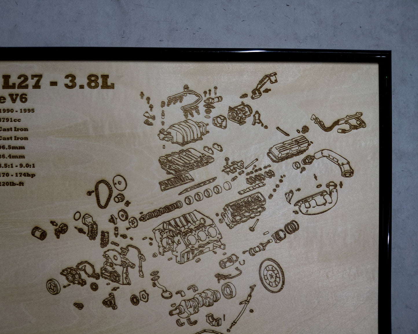 Buick 3800 L27 3.8L Exploded View Poster
