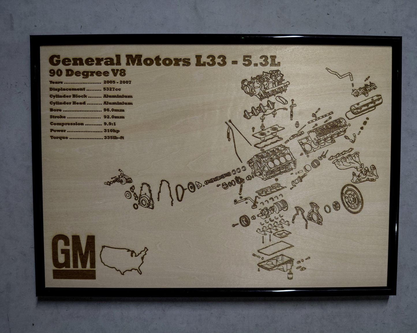 General Motors L33 5.3L Exploded View Poster
