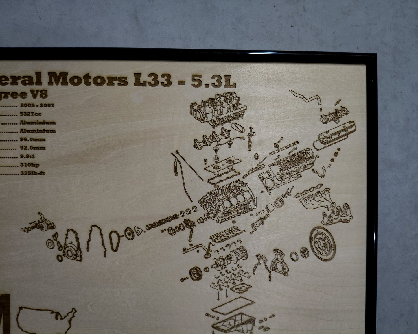 General Motors L33 5.3L Exploded View Poster