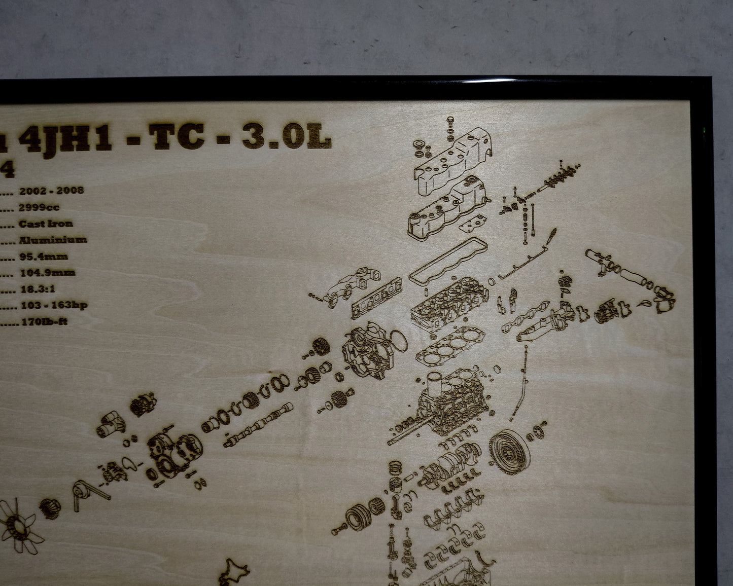 Isuzu 4JH1-TC 3.0L exploded view poster