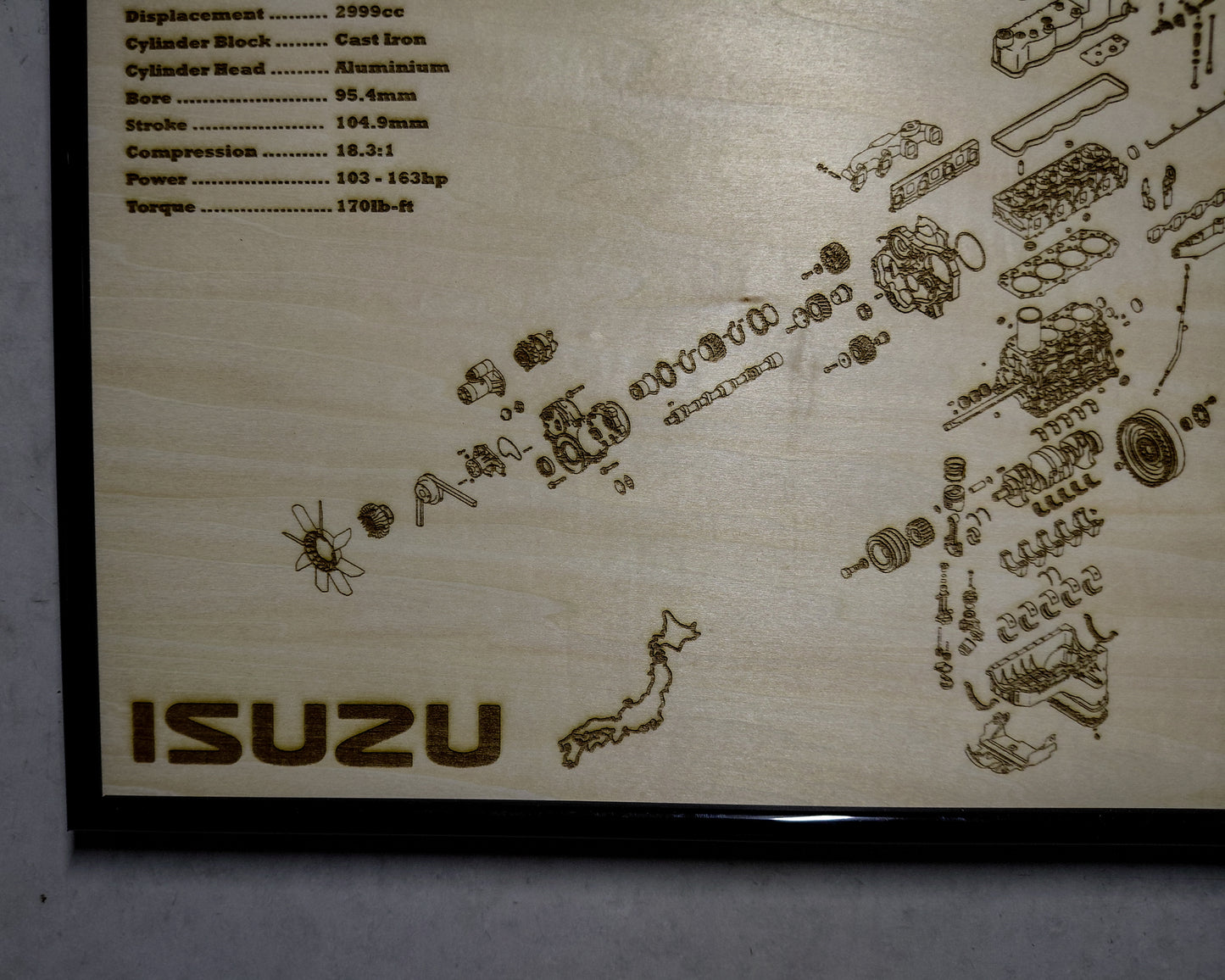 Isuzu 4JH1-TC 3.0L exploded view poster