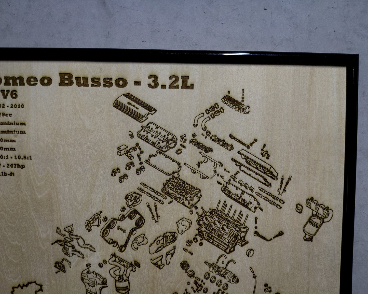 Alfa Romeo Busso 3.2L  exploded view poster