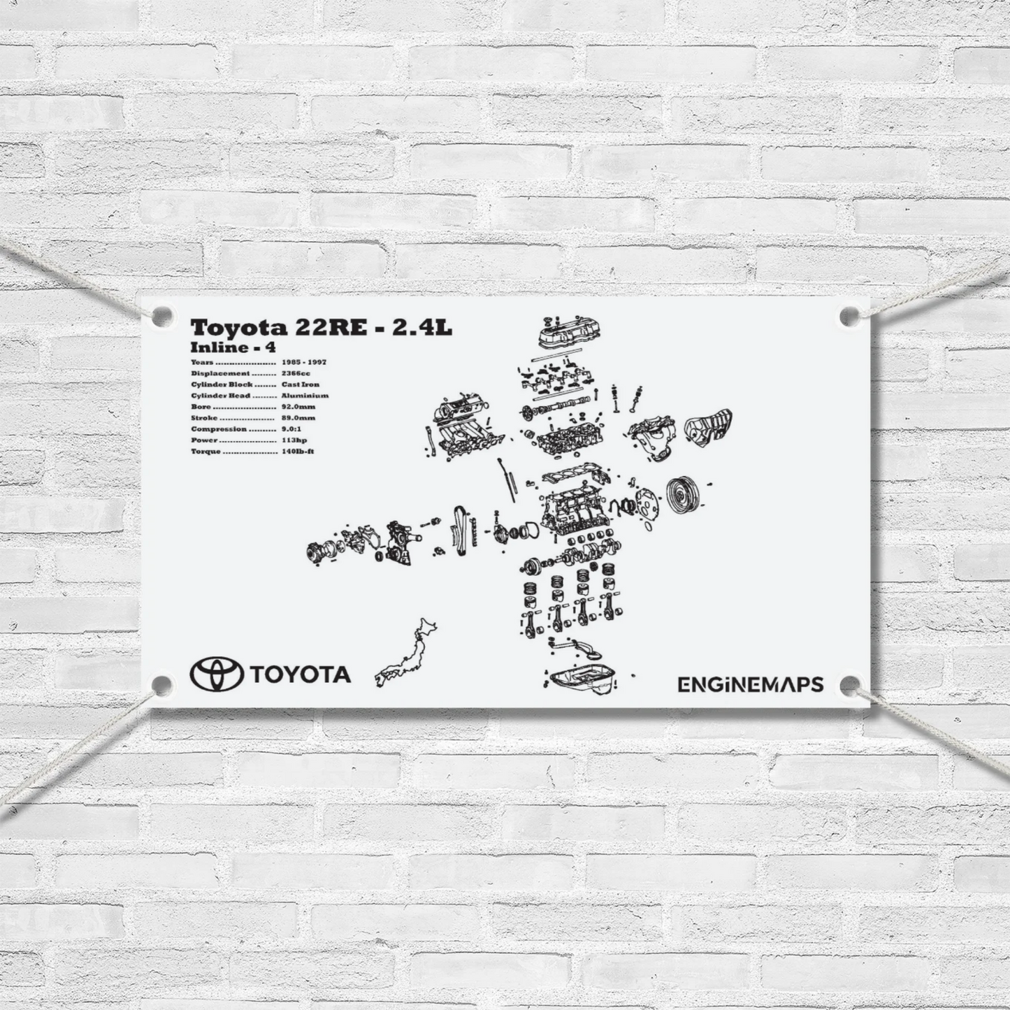 Toyota 22RE 2.4L Exploded View Banner